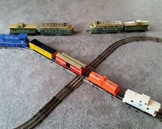 Toy trains and figure 8 train track