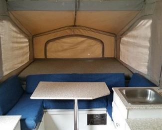 Inside the camper looking toward the rear