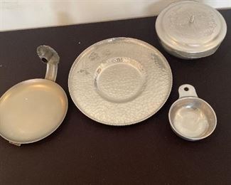 Lot Of 5 Assorted Aluminum And Pewter Pieces