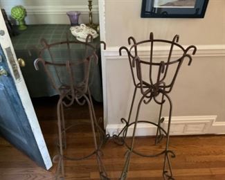 Pair of wrought iron planters