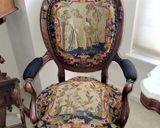 Victorian needlepoint armchair