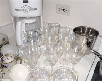 Vintage Iridescent Fostoria water goblets