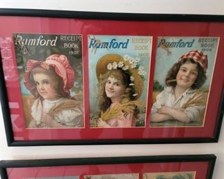 Framed 1907, '08, and '09 Rumford Receipt Books