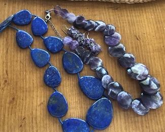 Beautiful lapis and other necklace