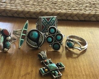 Sterling and turquoise jewelry