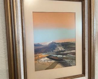 Original Landscape Watercolor by U.T. artist Jerry V. SEAGLE (1941 - 2016), signed Lower Right