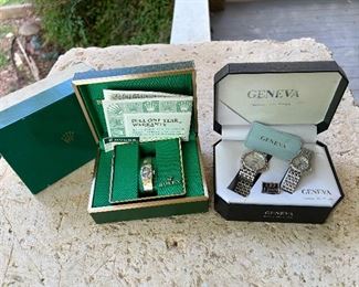 New in box Gold Rolex and other vintage watches