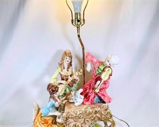 ANSM912 Vintage Porcelain Lamp By Capodimonte Of Italy