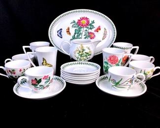 ANSM936 Portmeirion Coffee Tea Cups With Saucers  Platter