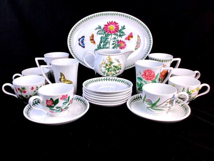 ANSM936 Portmeirion Coffee Tea Cups With Saucers  Platter