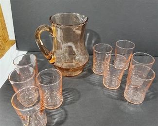 Pitcher and 9 glasses