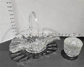 Glass basket and candy dish