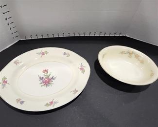 Eggshell Nautilus platter and oval bowl