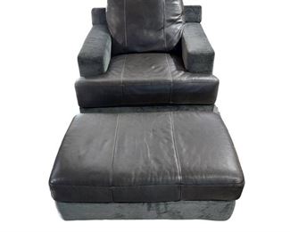 Beautiful Mixed Texture Chair with Ottoman