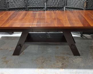 Nice Rectangular Trestle Dining Table with 18in Butterfly Leaf