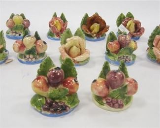 MID CENTURY ITALIAN CERAMIC PLACE CARD HOLDERS. ONE DAMAGED