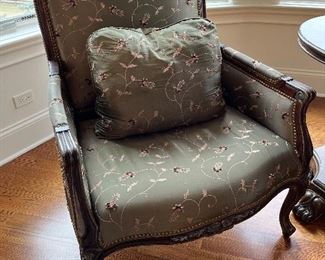 (2) Walter E. Smithe silk upholstered chairs
