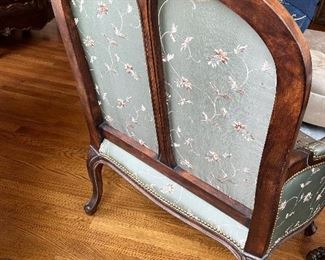 (2) Walter E. Smithe silk upholstered chairs