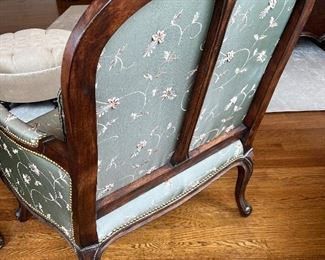 (2) Walter E. Smithe silk upholstered chairs