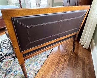 Leather/wood bench