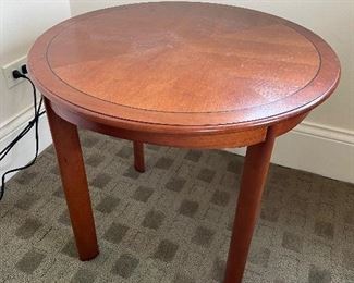 (4) round wood side tables
