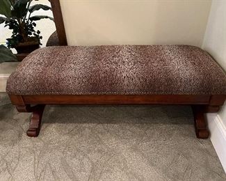 (2) Animal print upholstered benches