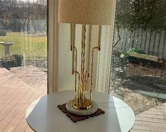 Tommi Parzinger, table lamp, brass and marble , post modern