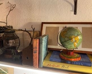 Small vintage Globe,  vintage books