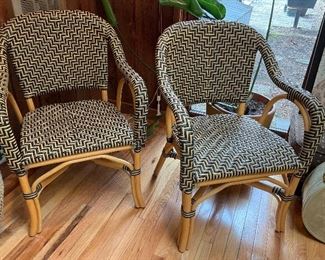 Palecek,  all weather wicker.  4 matching chairs.