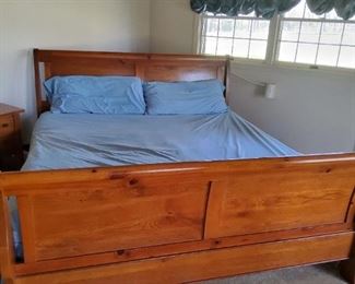 King size SLEEP NUMBER bed. Few years old adjusts from soft to firm and up and down.
KING BR SET also