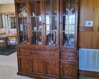 China cabinet and knick knacks inside for sale