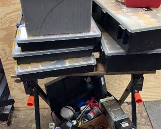 5 Compartmented Storage Carry Containers and 3 Tool Boxes