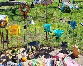 Garden Decor...Solar Flowers, Turtles, Plant Stands, Goose Clothing, and More