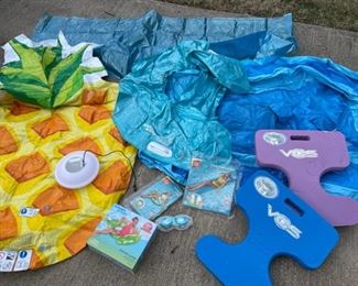 Inflatable Baby Pool Swimming Floaties, Floating Music Player, Goggles  Some New in Package