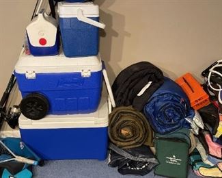 Life Vests, Skiing Supplies, Sleeping Bags, Coolers, Fishing Rods, Wet Suit, and More