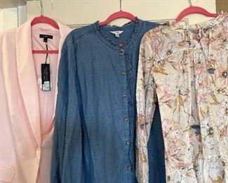 New with Tags Womens Clothing XL3X Lane Bryant Blazer, Denim Tunic, and Floral Top