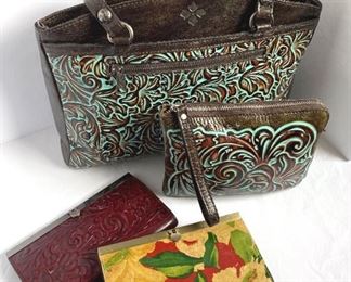 Patricia Nash Tooled Leather Turquoise Handbag with Matching Wristlet  2 Patricia Nash Wallets