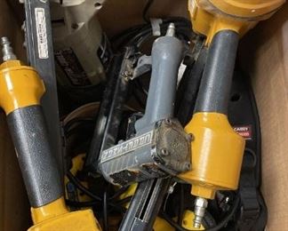 PorterCable Tiger Saw, 2 Stanley Bostitch Nail Guns, Craftsman Brad Nailer,  Stanley Stapler