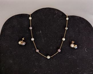 14k Necklace and Earring Set