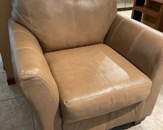 Tan leather chair from Ashley furniture
