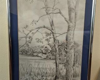 Framed Sketch by Sue Gilliam