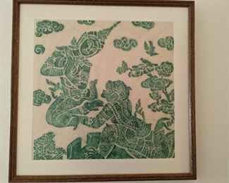 Vintage Thai Temple Rubbing