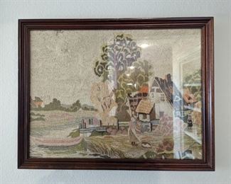 Framed Vintage Korean Needlepoint