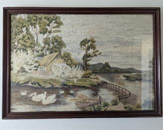 Framed Vintage Korean Needlepoint