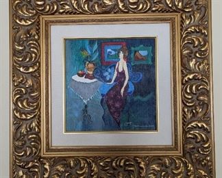 A Moment of Peace II by Itzchak Tarkay (2005) 10.5 x 10.5" Serigraph