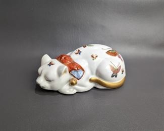 Vintage Porcelain Sleeping Cat