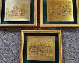 University of Michigan very unique brass plaques of select original U of M buildings