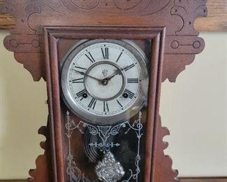 Antique Waterbury Company Clock With Key 