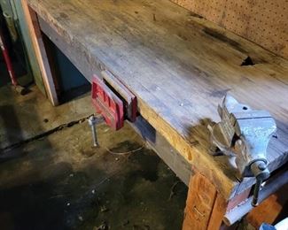 Antique Workbench with 2 Vises