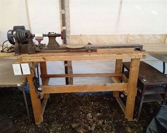 4 Foot Lathe on Wood Table